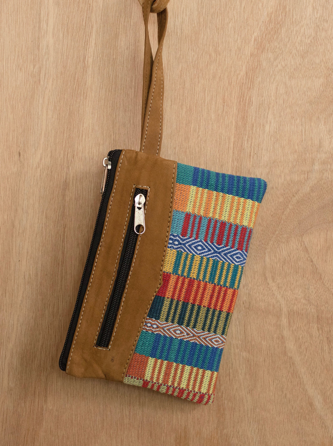 Woven Leather Wristlet