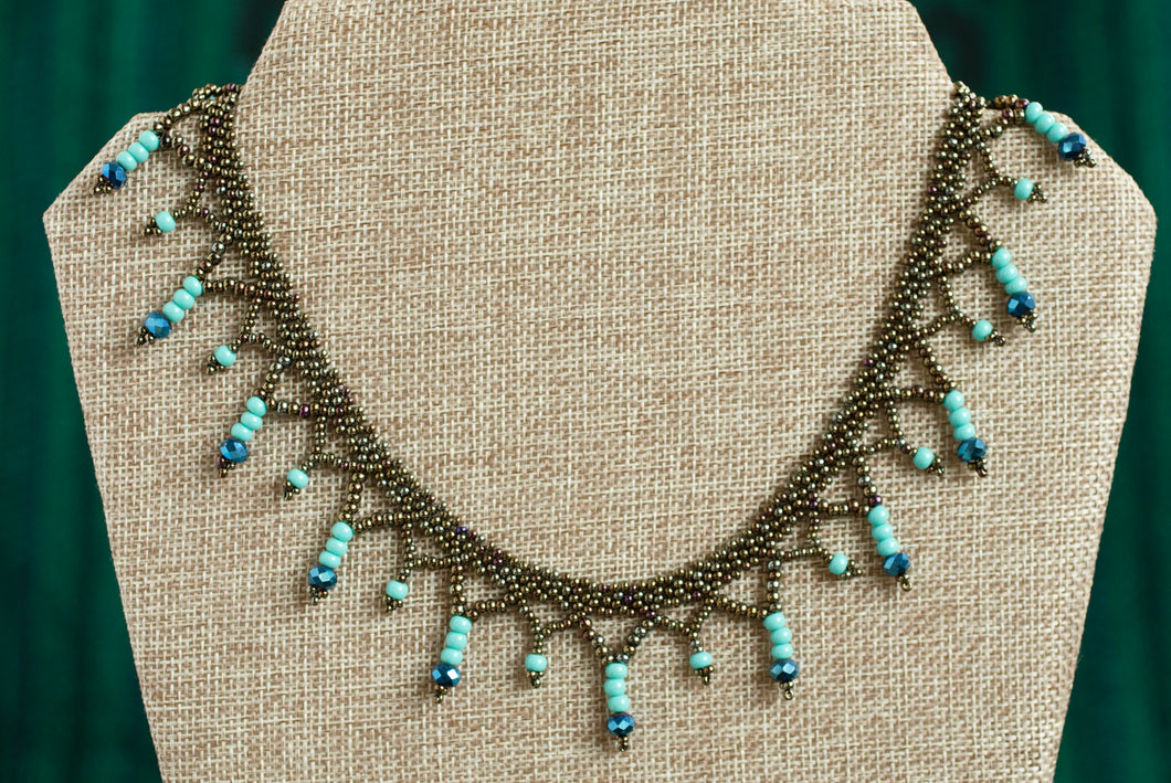 Three Bead Drop Necklace