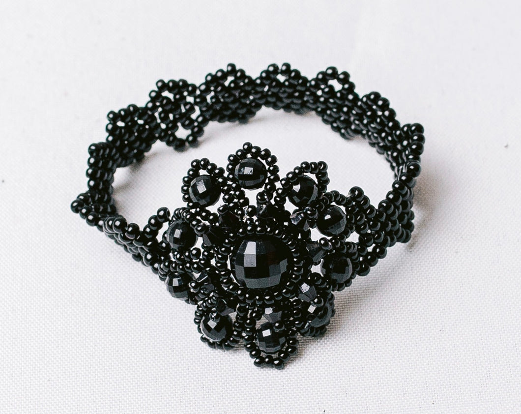 Black Flower Bracelet