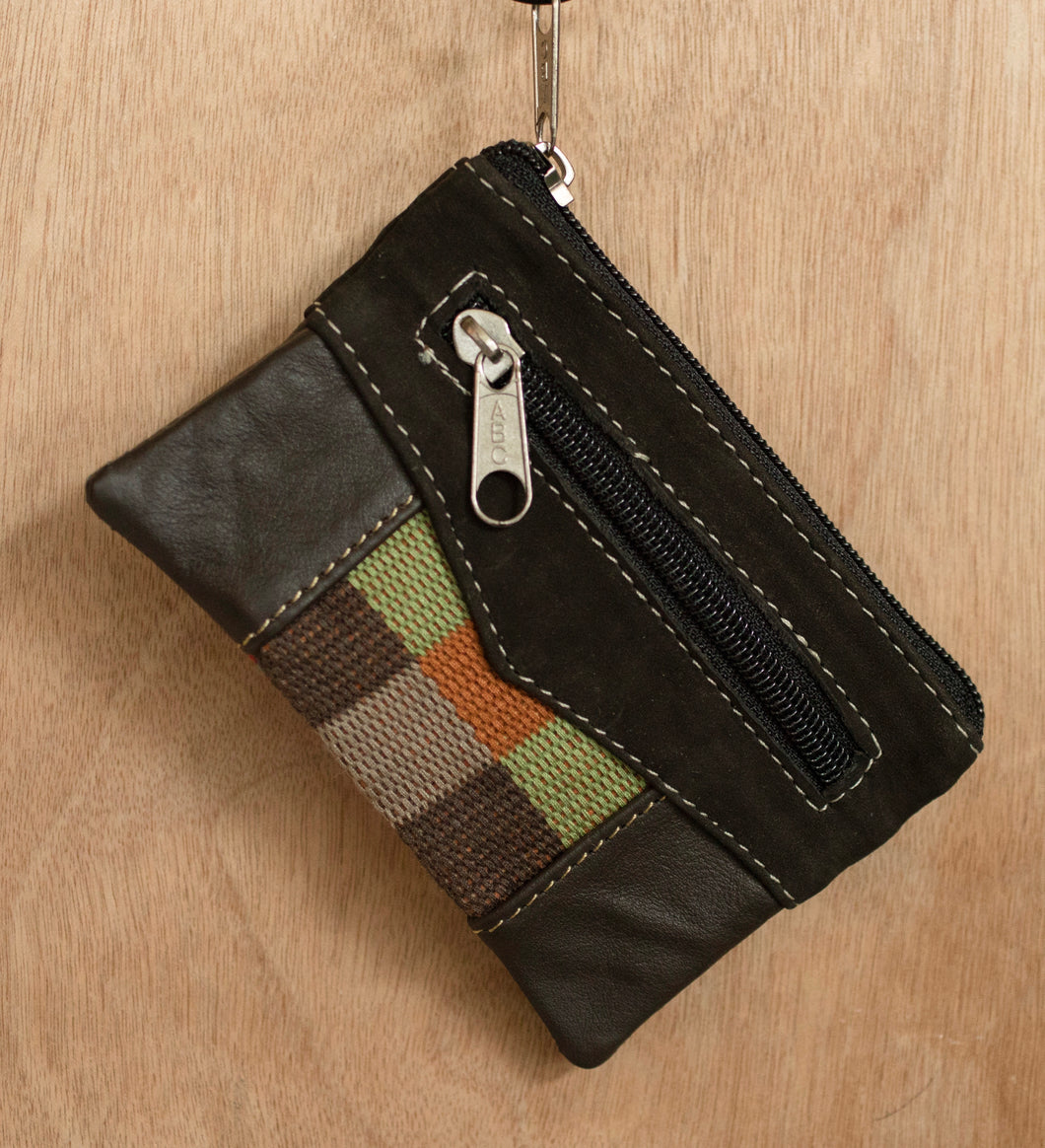Woven Leather Coin Purse