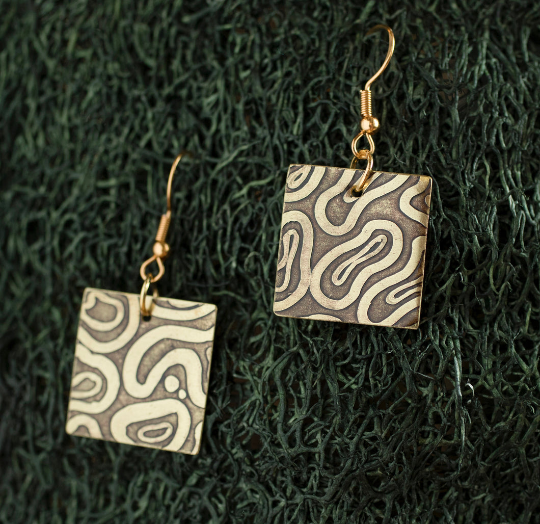 Jicara Metal Etched Earrings