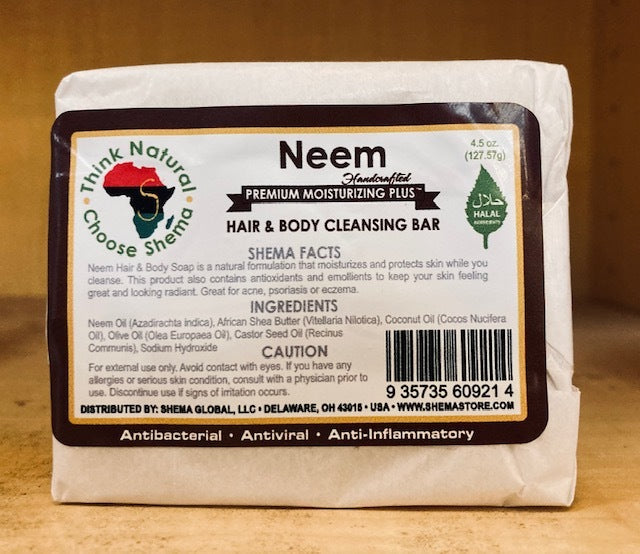 Shema Premium Moisturizing Handcrafted *NEEM* Hair & Body African Shea Butter Soap (4 oz.)