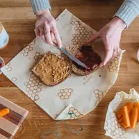 Load image into Gallery viewer, Single Sandwich Food Wrap - Honeycomb Print
