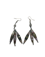Load image into Gallery viewer, Triple Bead Paper Earrings - Various Colors
