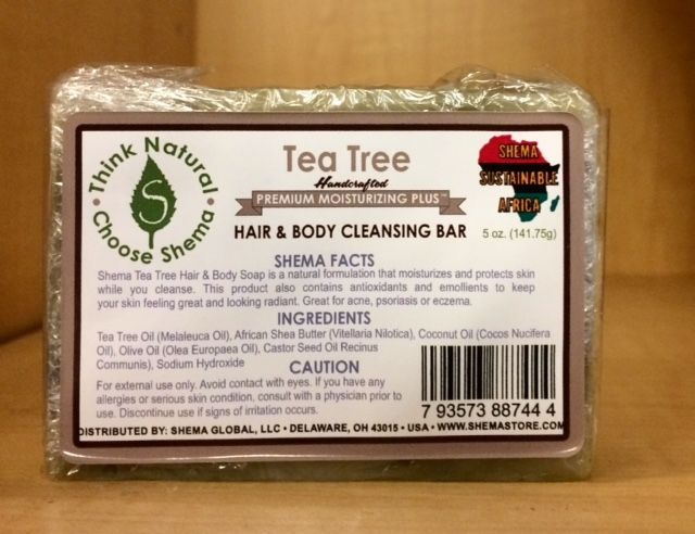 Shema Premium Moisturizing Handcrafted *TEA TREE* Hair & Body African Shea Butter Soap (4 oz.)
